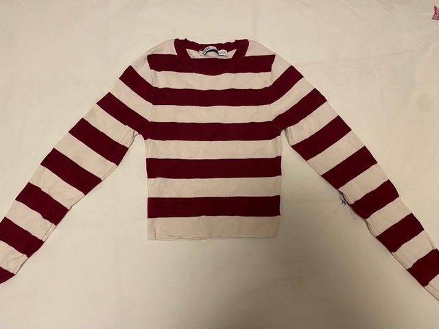 Camiseta Zara Rayas Roja y Blanca