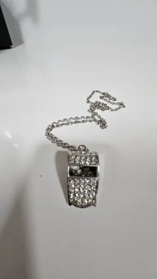 Colgantes Silbato Brillantes Oro y Plata