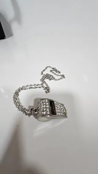 Colgantes Silbato Brillantes Oro y Plata