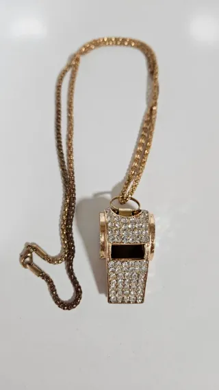 Colgantes Silbato Brillantes Oro y Plata