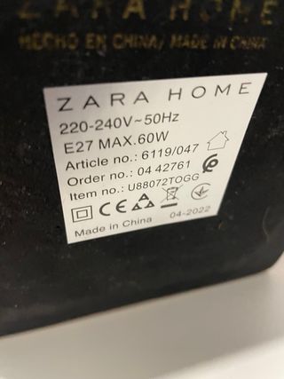 Lámpara Zara Home NUEVa