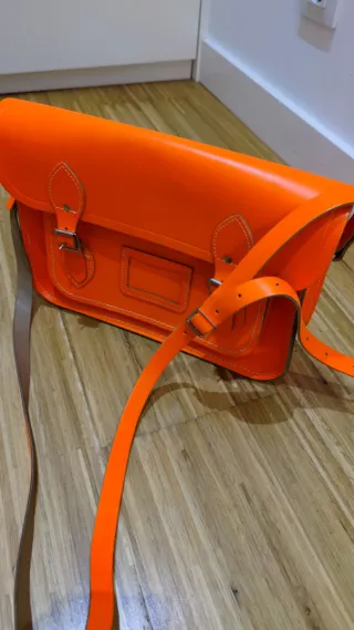 Bolso Piel Satchel Naranja