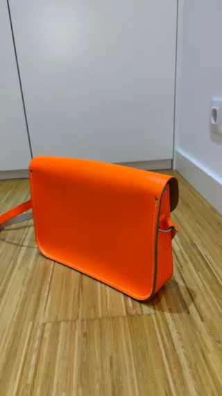 Bolso Piel Satchel Naranja