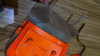 Bolso Piel Satchel Naranja