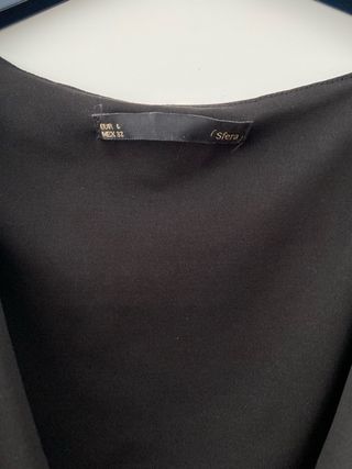 Vestido corto lentejuelas negro y dorado