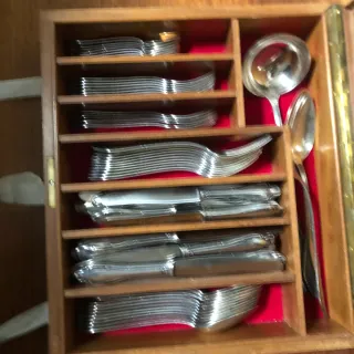 Set Posate Metallo in scatola di legno