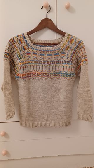 Jersey Jacquard Beige Multicolor