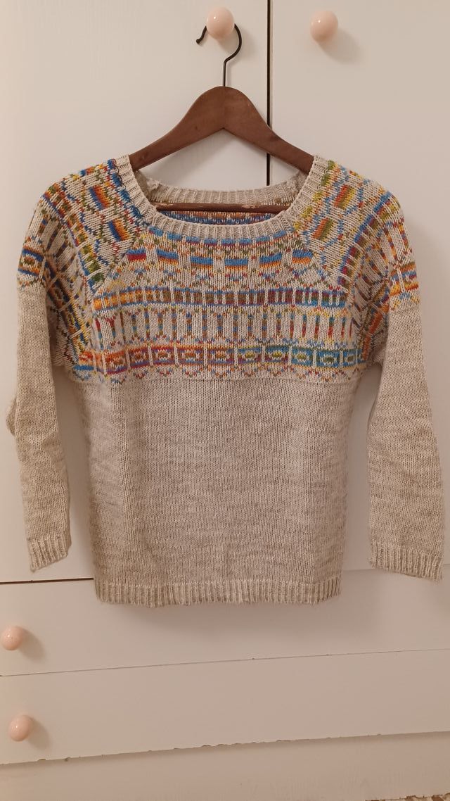 Jersey Jacquard Beige Multicolor