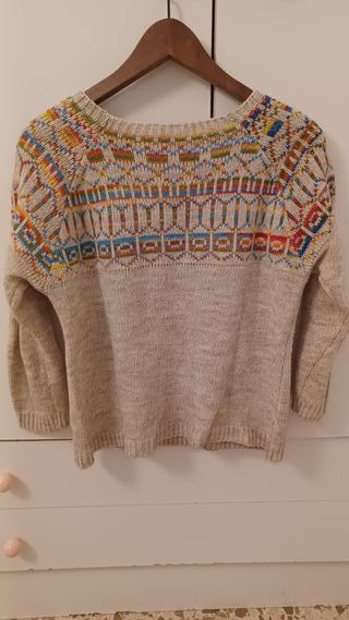 Jersey Jacquard Beige Multicolor