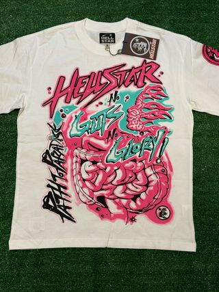 Camiseta Hellstar Blanca y Rosa