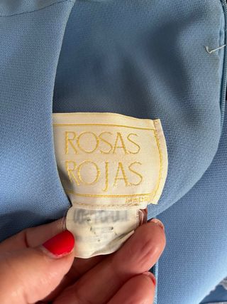 Vestido fiesta azul con encaje