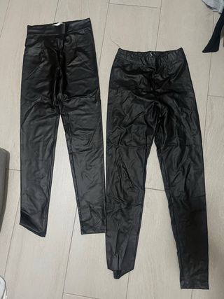 Pack 2 pantalones efecto piel
