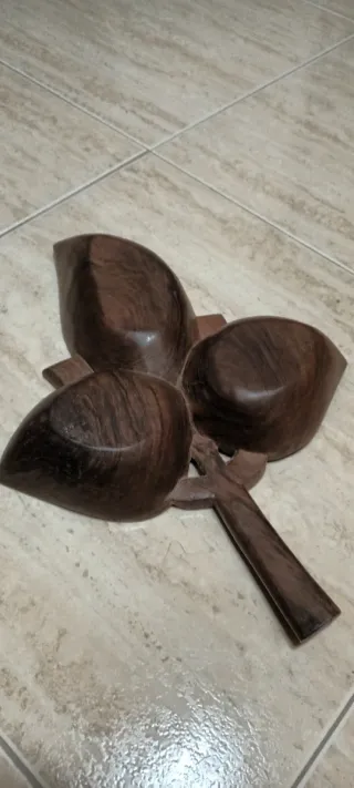 Taça Decorativa Madeira Folha