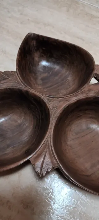 Taça Decorativa Madeira Folha