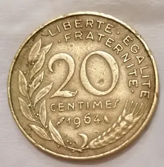 Moneta 20 Centesimi 1964 Francia