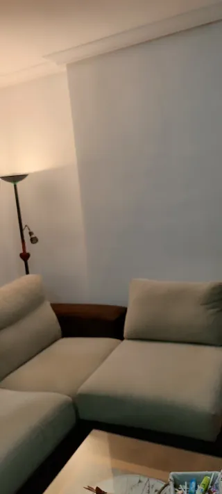 Sofá 2.90m x 1.80m tela beige y marrón