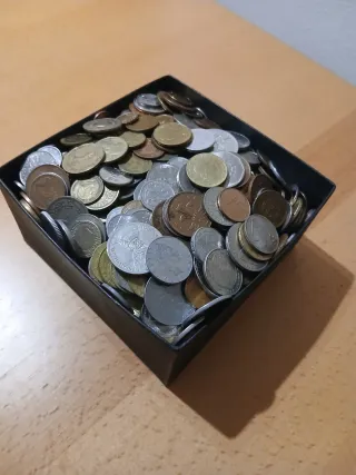Cinco kilos de monedas extranjeras..