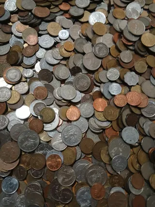 Cinco kilos de monedas extranjeras..