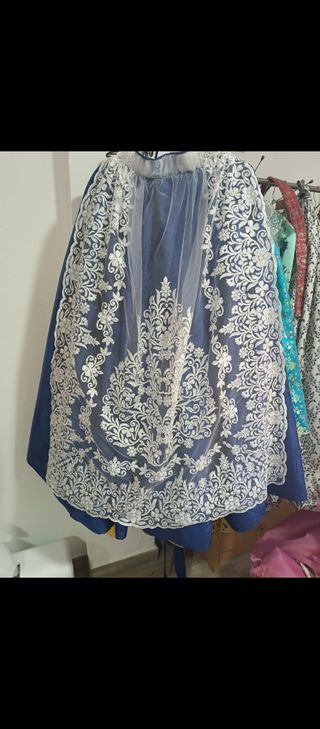 Traje Fallera Damasco y Manteletas