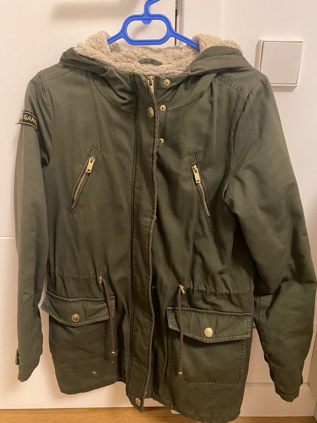Abrigo verde invierno forro beige Talla xs