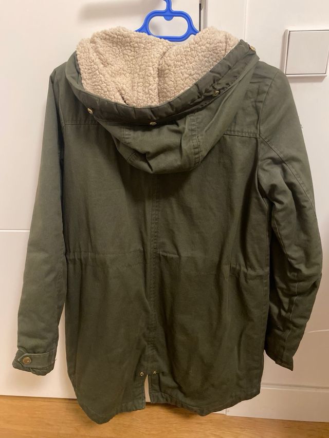 Abrigo verde invierno forro beige Talla xs