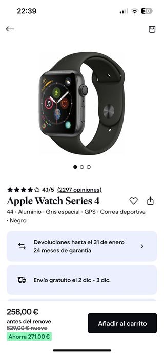 Apple Watch Series 4 44mm Negro