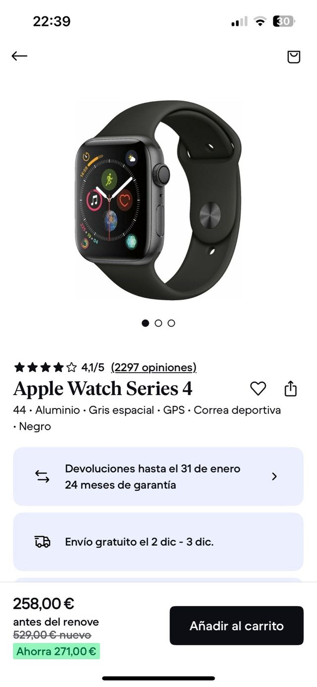 Apple Watch Series 4 44mm Negro