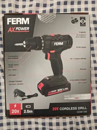 Taladro Ferm 20V AX POWER Nuevo 50€