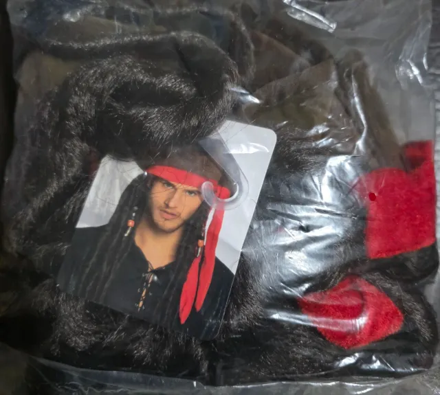 Peluca Pirata Boland Negra y Roja