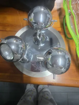 Lámpara metálica brillo inox