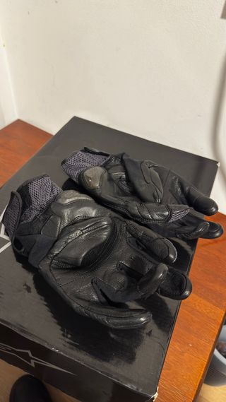 Guantes Revit Caña Corta Cuero Negro