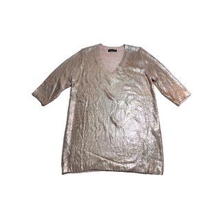 Twinset/ Jersey metalizado oro rosa talla S.