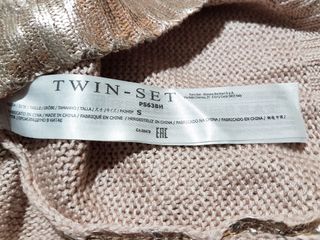 Twinset/ Jersey metalizado oro rosa talla S.