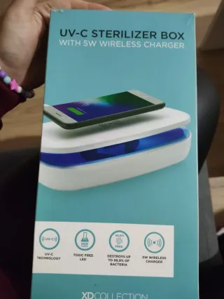 Caja Esterilizadora UV con Cargador Inalámbrico
