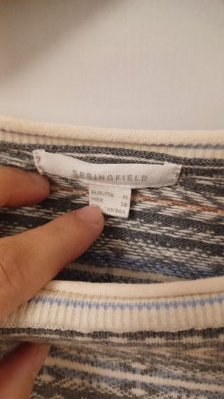 Jersey fino Springfield gris cenefas
