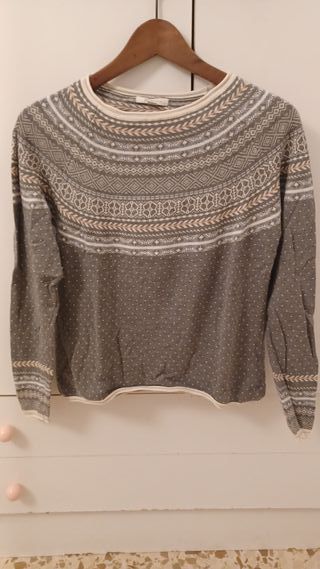 Jersey fino Springfield gris cenefas