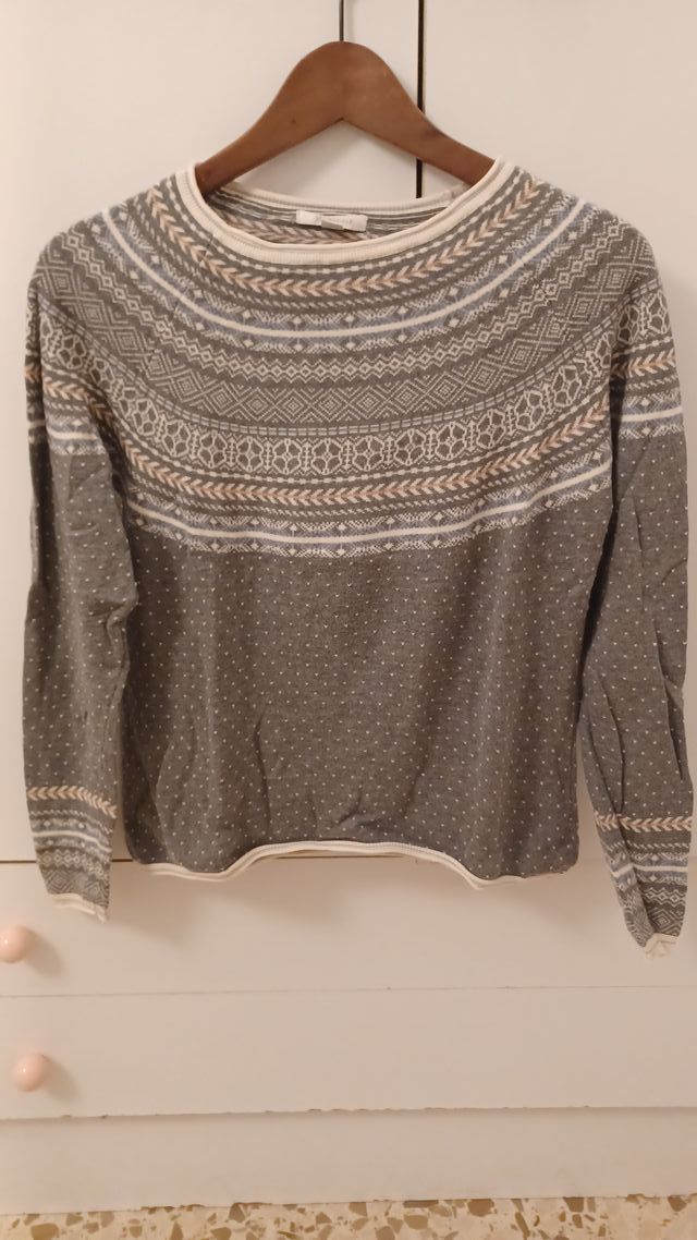 Jersey fino Springfield gris cenefas