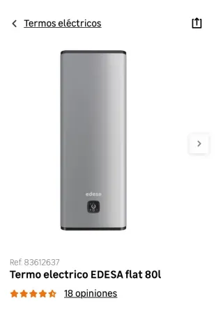 Termo eléctrico Edesa flat 80l