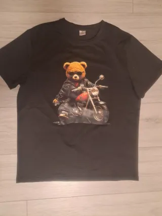Camiseta Oso Motero Negra