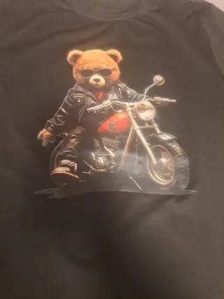 Camiseta Oso Motero Negra