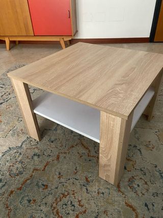 Tavolino da caffè in legno e bianco