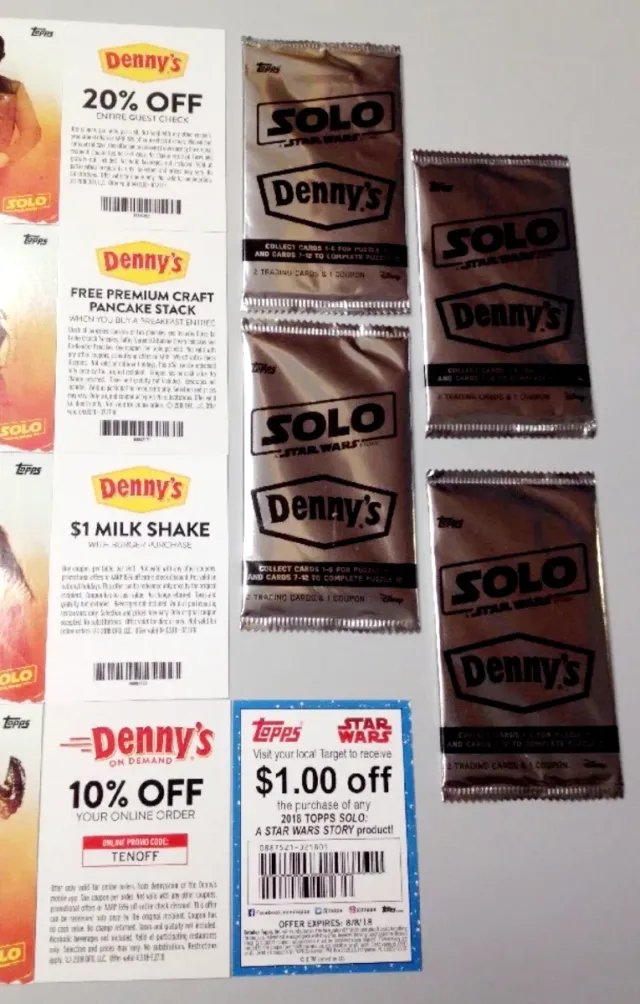 Set Star Wars Solo Denny's Completo