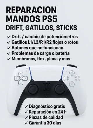 Reparación mandos PS5 • Drift, gatillos, sticks