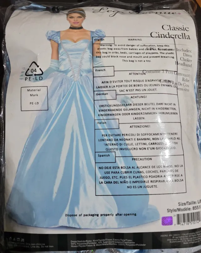 Disfraz Clásico Cenicienta Leg Avenue Talla L