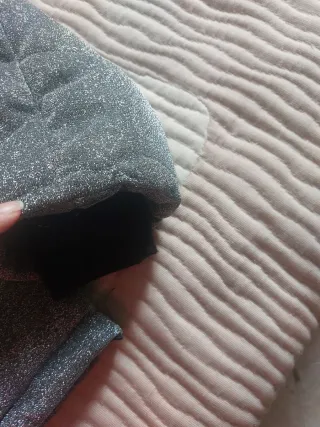 Abrigo acolchado plateado