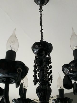 Lampadario moderno nero con cristalli