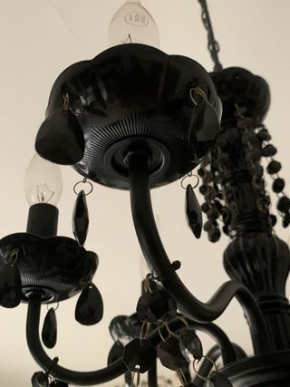 Lampadario moderno nero con cristalli