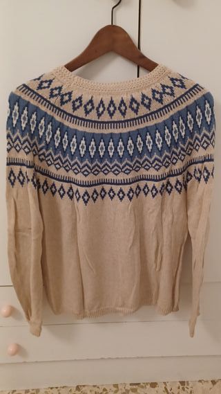 Jersey Springfield cenefas beige y azul