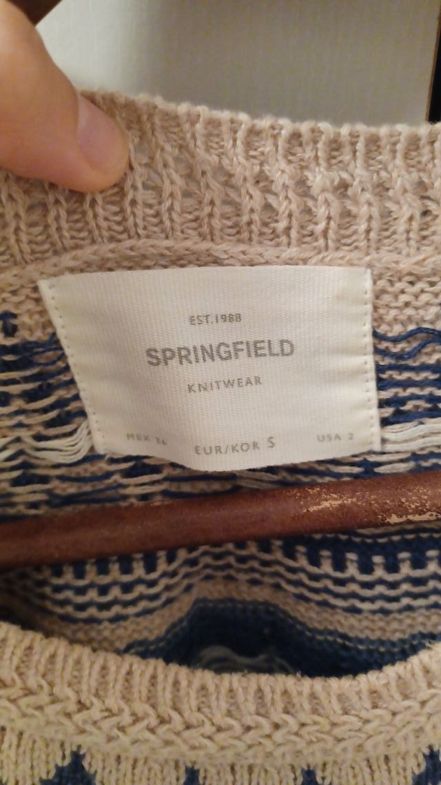 Jersey Springfield cenefas beige y azul