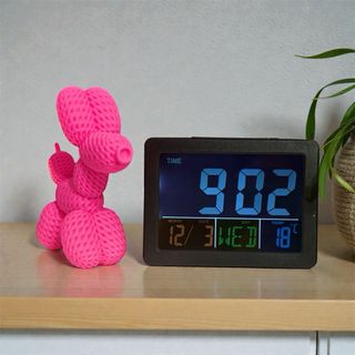 Figura Perro Globo Rosa Crochet estilo Jeff Koons